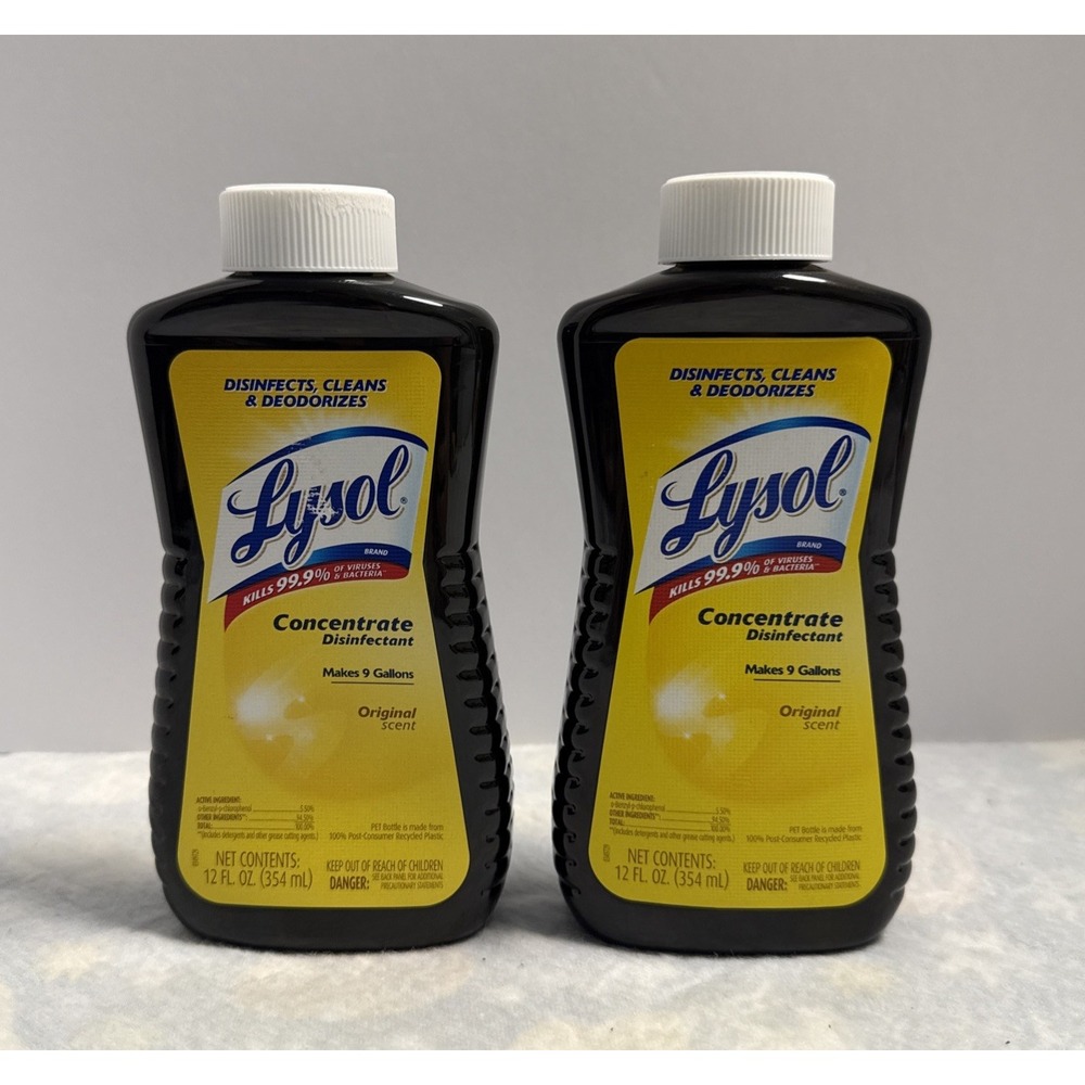 Lysol Concentrate Disinfectant Original Scent 12 fl oz Makes 9 Gallons 2 Pack